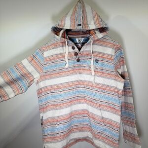 Surf Vissla multi color pull over beach tunic drug rug medium